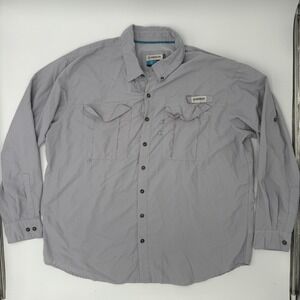 MAGELLAN Fish Gear Relaxed Fit Mens Long Sleeve Vented Fishing Gray Shirt 2XL